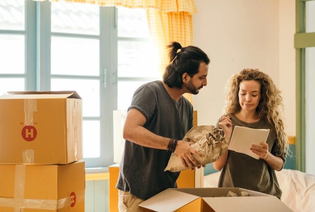 couple moving house